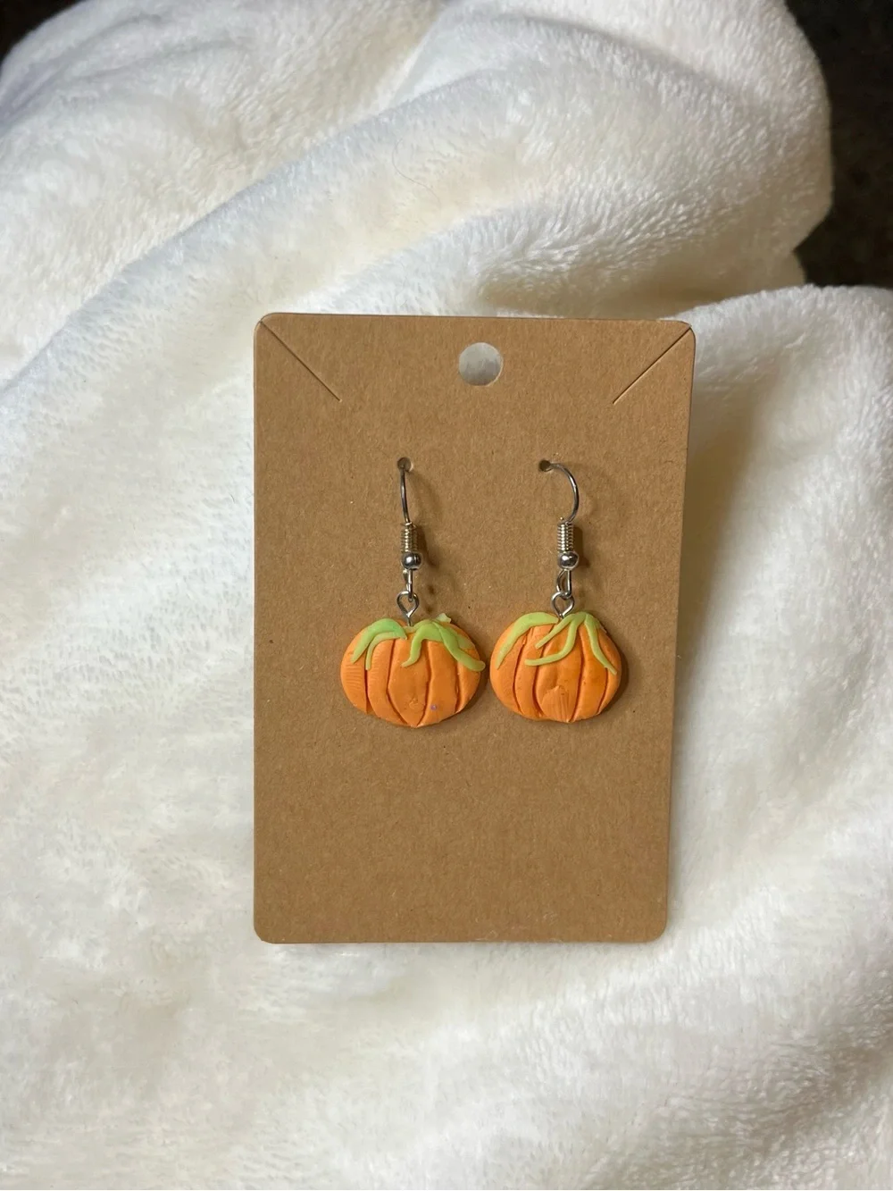 Handmade Orange Pumpkin Earrings  - Cute Fall Accessory